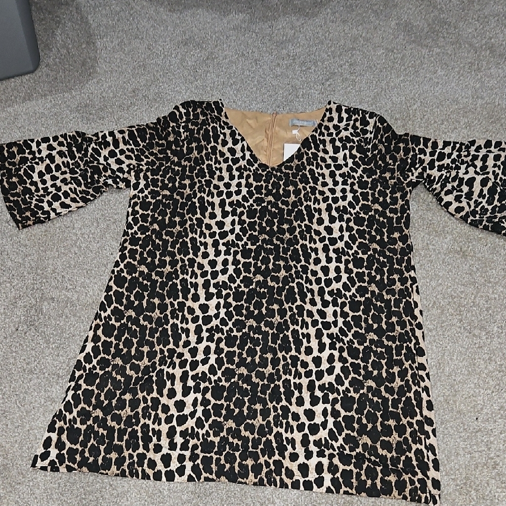 Plus size Chic Animal Print Mid sleeve V-Neck Dress size XL New with Tags - Picture 6 of 9